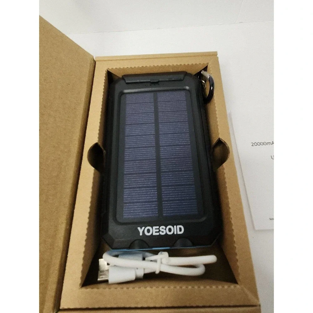 Heavy Duty 20000mAh Solar Power Bank Portable Dual USB Solar Battery Charger